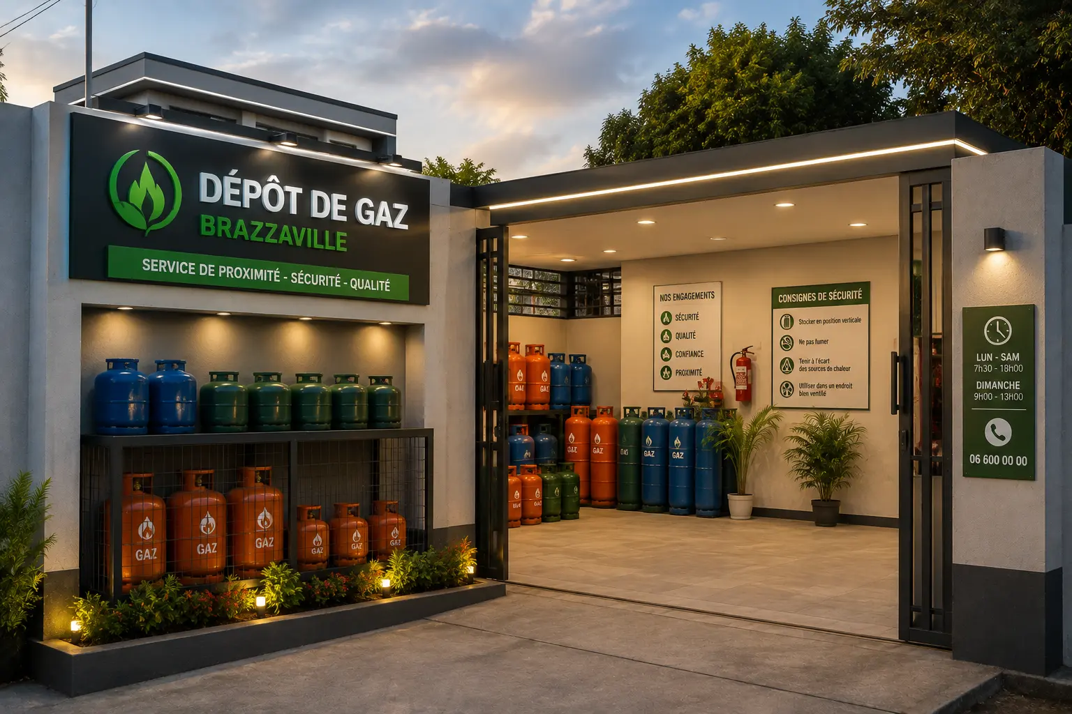 Visuel promotionnel du dépôt de gaz BKL Projection à Brazzaville
