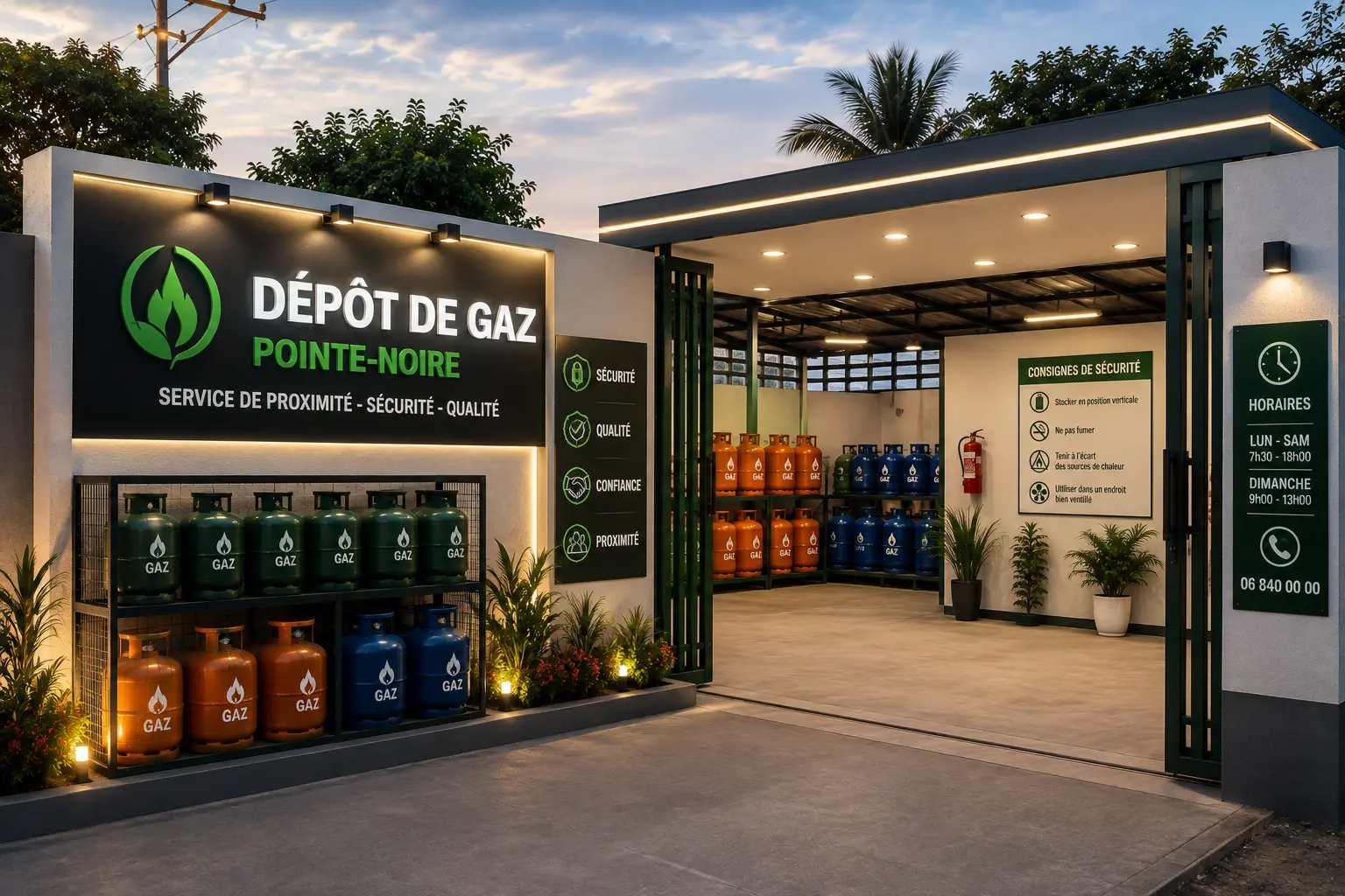 Visuel promotionnel du dépôt de gaz BKL Projection à Pointe-Noire